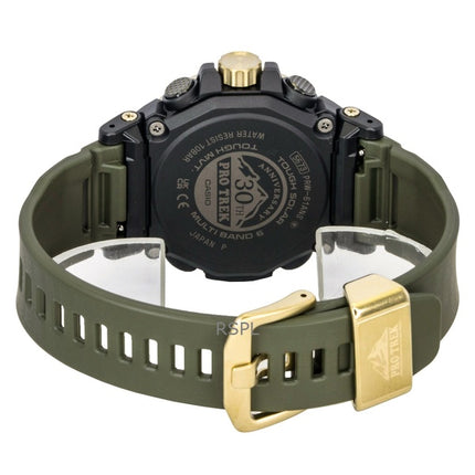 Orologio da uomo Casio Pro Trek Analog Digital 30th Anniversary con cinturino in resina a base biologica, quadrante verde, solare PRW-61ANS-3 100M