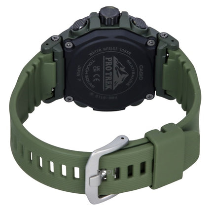 Orologio da uomo Casio Pro Trek analogico digitale con cinturino in resina a base biologica, quadrante bianco, solare PRW-61LD-3 100M