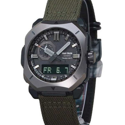 Casio ProTrek Analog Digital Green Cordura Cloth Strap Grey Dial Tough Solar PRW-6900YB-3 100M Orologio da uomo