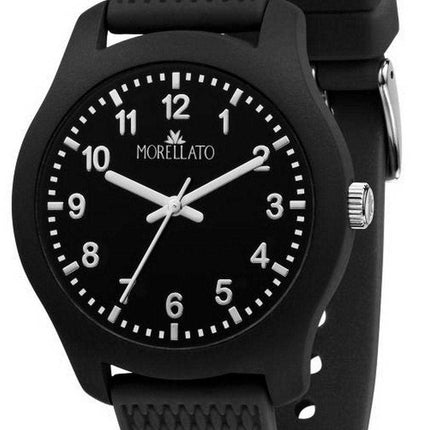 Morellato Soft quadrante nero cinturino in silicone quarzo R0151163001 Orologio da uomo