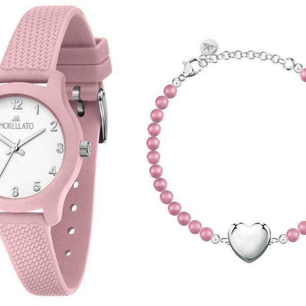 Morellato morbido quadrante bianco cinturino in plastica quarzo R0151163516 con set regalo orologio da donna