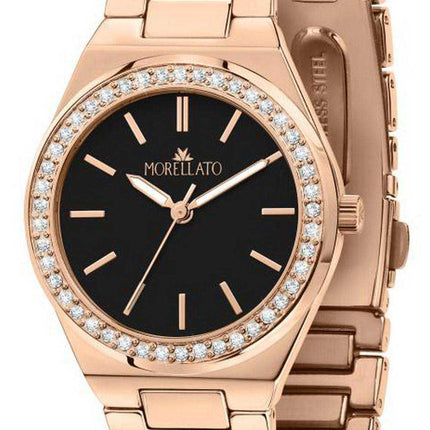 Morellato Ego quadrante nero in acciaio inossidabile tono oro rosa quarzo R0153164501 orologio da donna
