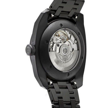 DWISS R2 Floating Hours Display Bracciale in acciaio inossidabile Quadrante scheletro nero Orologio da uomo automatico R2-BB-BRA