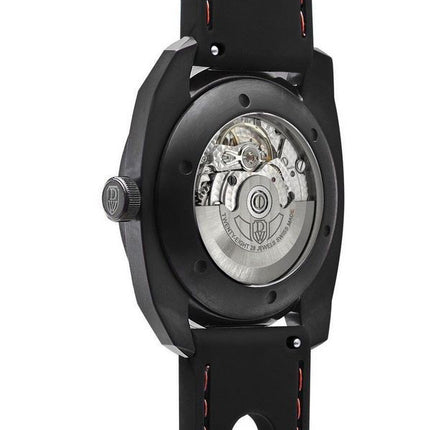 DWISS R2 Floating Hours Display cinturino in caucciù quadrante scheletro nero orologio da uomo automatico R2-BB-RUBBER 100M