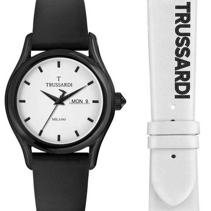 Orologio Uomo Trussardi T-Light Quadrante Bianco Cinturino in Pelle Quarzo R2451127012
