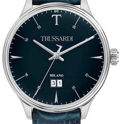 Orologio Trussardi T-Complicity Quadrante Blu Cinturino in Pelle Quarzo R2451130001 Uomo