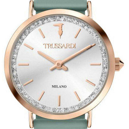 Orologio da donna Trussardi T-Motif quadrante argento cinturino in gomma al quarzo R2451140501