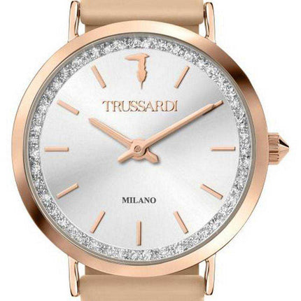 Orologio Trussardi T-Motif Quadrante Argento Cinturino in Gomma Quarzo R2451140502 Donna