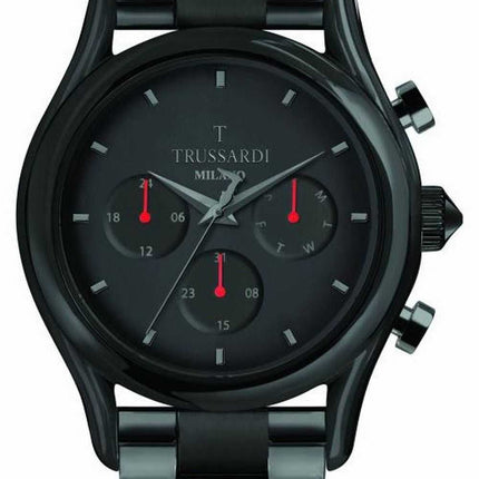Orologio da uomo Trussardi T-Light quadrante nero in acciaio inossidabile al quarzo R2453127009