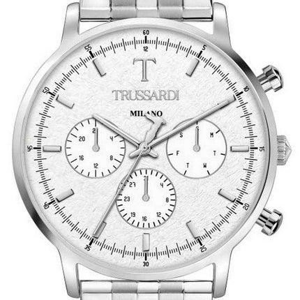 Orologio da uomo Trussardi T-Gentleman quadrante argento in acciaio inossidabile al quarzo R2453135005