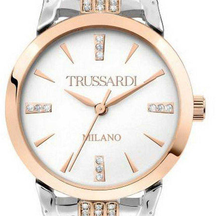 Orologio da donna Trussardi T-Original Crystal Accents con quadrante bianco al quarzo R2453142504