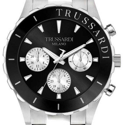 Orologio da uomo Trussardi T-Logo quadrante nero in acciaio inossidabile al quarzo R2453143004 100M
