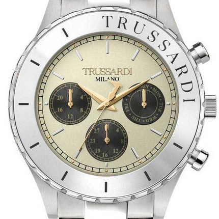 Orologio da uomo Trussardi T-Logo quadrante beige in acciaio inossidabile al quarzo R2453143005