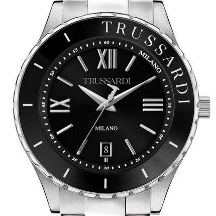 Orologio da uomo Trussardi T-Logo quadrante nero in acciaio inossidabile al quarzo R2453143010