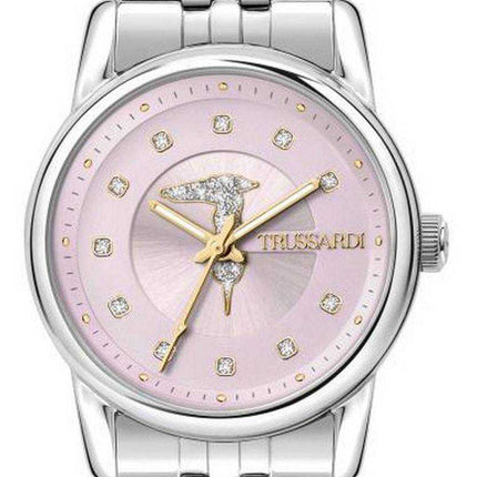 Orologio da donna Trussardi T-Joy Crystal Accents con quadrante rosa in acciaio inossidabile al quarzo R2453150504