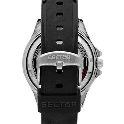 Orologio da uomo Sector 230 Automatico cinturino in silicone quadrante nero automatico R3221161002 100M