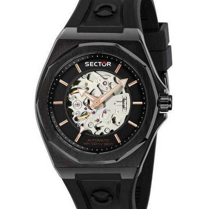 Orologio da uomo Sector 960 quadrante nero cinturino in silicone automatico R3221528001 100M