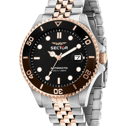 Orologio da uomo Sector 230 Two Tone Stainless Steel Black Dial Automatic R3223161014 100M
