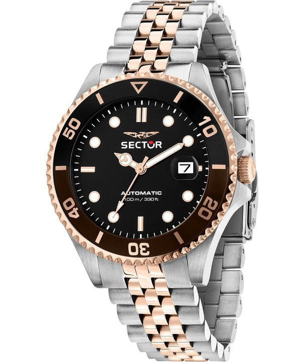 Orologio da uomo Sector 230 Two Tone Stainless Steel Black Dial Automatic R3223161014 100M