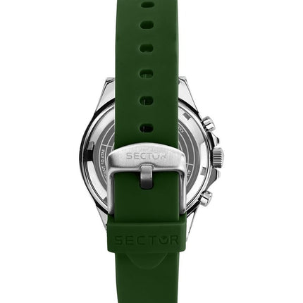 Sector 230 multifunzione cinturino in silicone quadrante verde al quarzo R3251161051 100M orologio da uomo