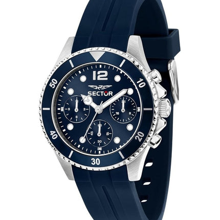 Sector 230 multifunzione cinturino in silicone quadrante blu al quarzo R3251161052 100M orologio da uomo
