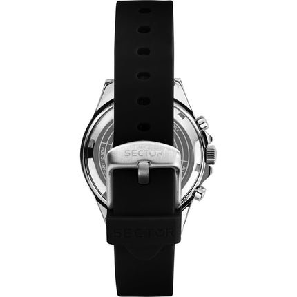 Sector 230 multifunzione cinturino in silicone quadrante nero al quarzo R3251161053 100M orologio da uomo