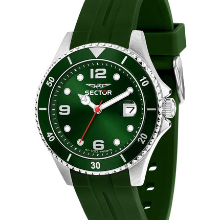 Orologio da uomo Sector 230 con cinturino in silicone e quadrante verde al quarzo R3251161055 100M