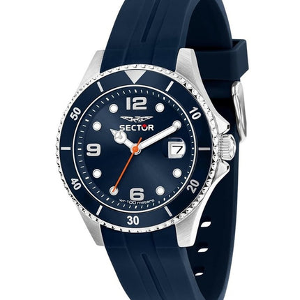 Orologio da uomo Sector 230 con cinturino in silicone e quadrante blu al quarzo R3251161056 100M