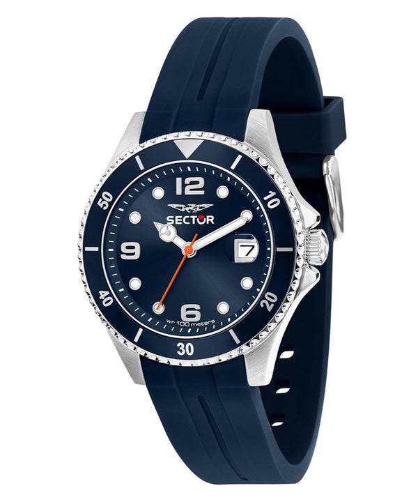 Orologio da uomo Sector 230 con cinturino in silicone e quadrante blu al quarzo R3251161056 100M