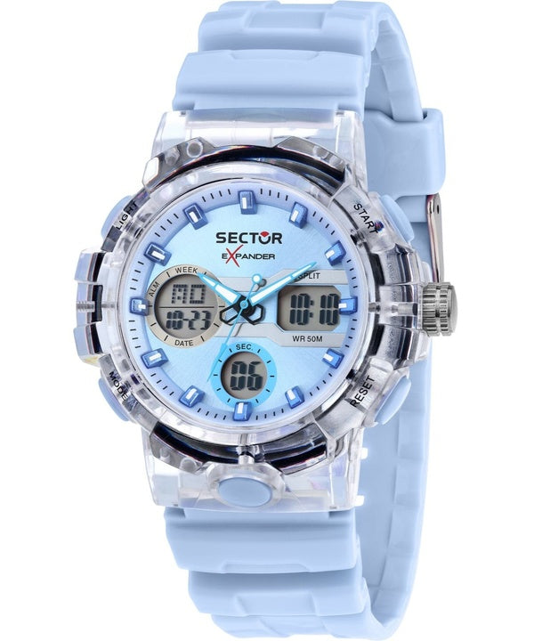 Orologio da uomo Sector Ex-46 con cinturino in silicone e quadrante blu al quarzo R3251242503