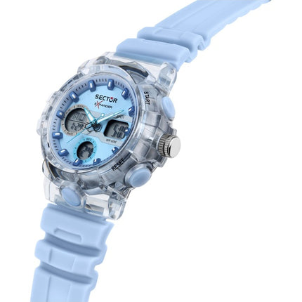 Orologio da uomo Sector Ex-46 con cinturino in silicone e quadrante blu al quarzo R3251242503