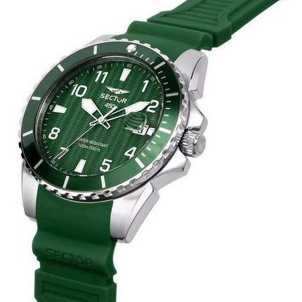 Orologio da uomo Sector 450 cinturino in silicone quadrante verde quarzo R3251276004 100M