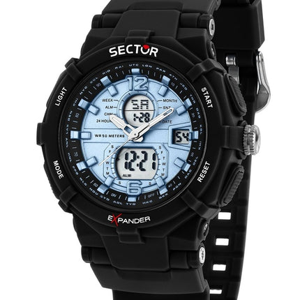 Orologio da uomo Sector Ex-09 con cinturino in silicone e quadrante blu al quarzo R3251296001