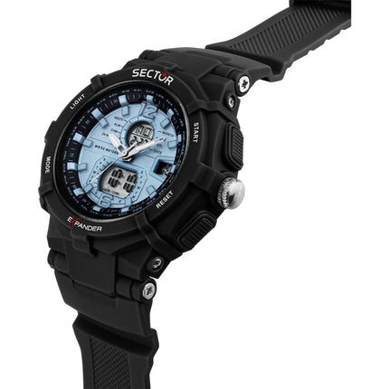 Orologio da uomo Sector Ex-09 con cinturino in silicone e quadrante blu al quarzo R3251296001