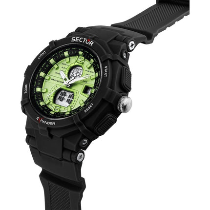 Orologio da uomo Sector Ex-09 con cinturino in silicone e quadrante verde al quarzo R3251296002