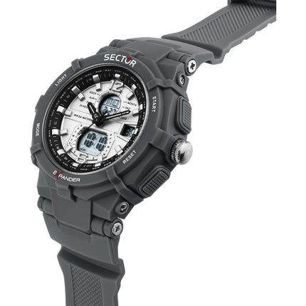 Orologio da uomo Sector Ex-09 con cinturino in silicone e quadrante argentato al quarzo R3251296003