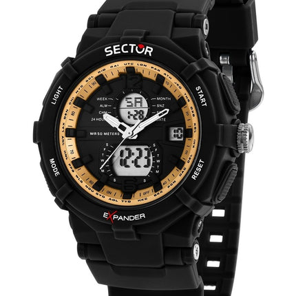 Orologio da uomo Sector Ex-09 con cinturino in silicone e quadrante nero al quarzo R3251296004