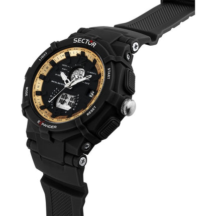Orologio da uomo Sector Ex-09 con cinturino in silicone e quadrante nero al quarzo R3251296004