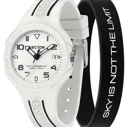 Orologio da donna Sector Speed quadrante bianco opaco con cinturino in silicone al quarzo R3251514024 100M
