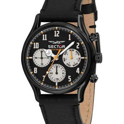 Orologio da uomo Sector 660 quadrante nero cinturino in pelle al quarzo R3251517001