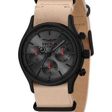 Orologio da uomo Sector 660 Gun/Sunray con cinturino in pelle al quarzo R3251517006