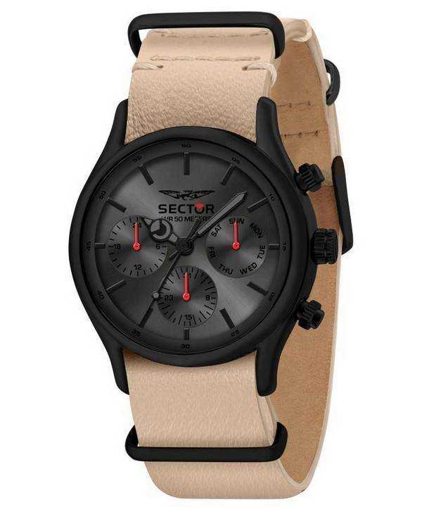 Orologio da uomo Sector 660 Gun/Sunray con cinturino in pelle al quarzo R3251517006