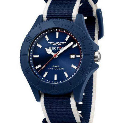 Sector Save The Ocean Blue Sunray Dial Quartz R3251539001 Orologio da uomo