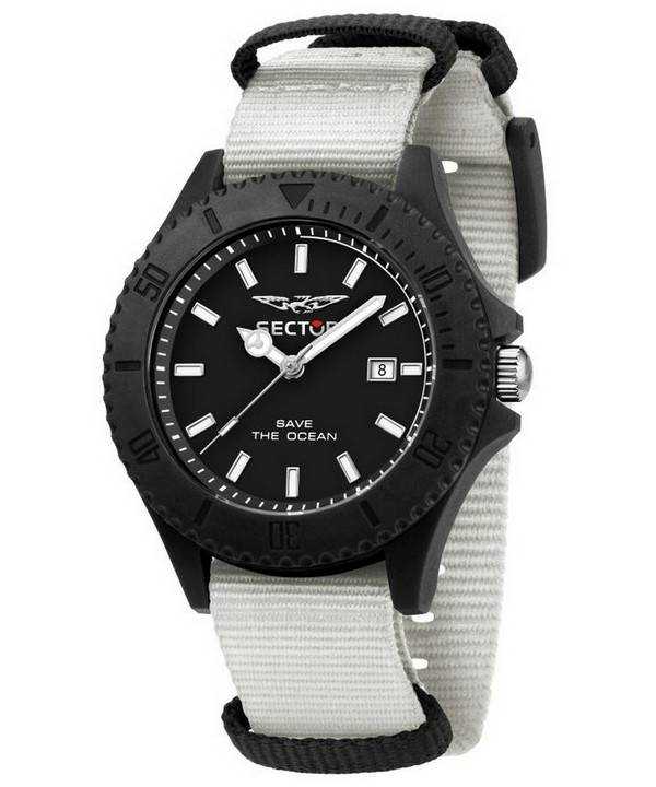 Orologio Sector Save The Ocean Black Sunray Dial Quartz R3251539003 da uomo