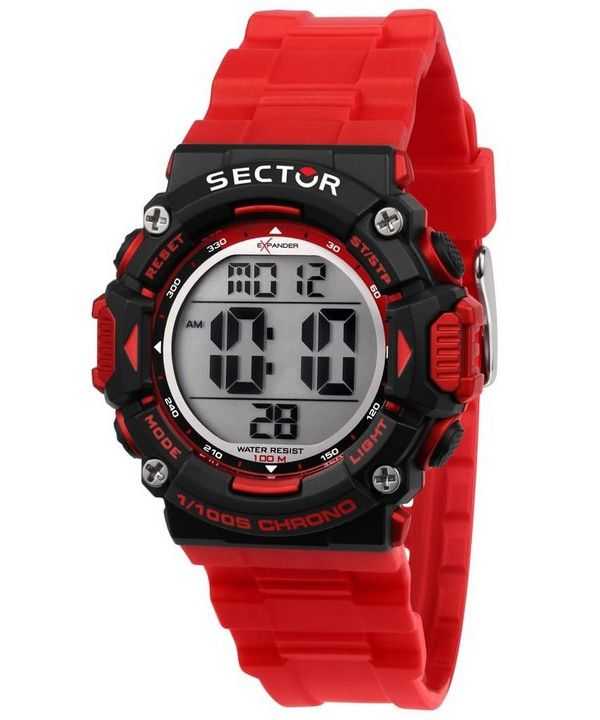 Sector EX-32 Orologio digitale da uomo con cinturino in poliuretano rosso al quarzo R3251544002 100M