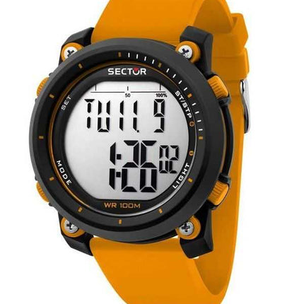 Orologio da uomo Sector EX-38 Digital Orange Plastic Strap Quartz R3251546001 100M