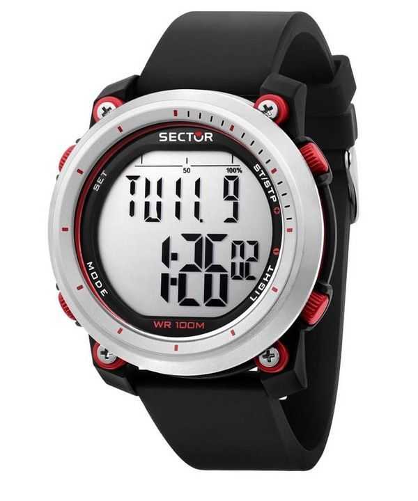 Orologio da uomo Sector EX-38 Digital Black Plastic Strap Quartz R3251546002 100M