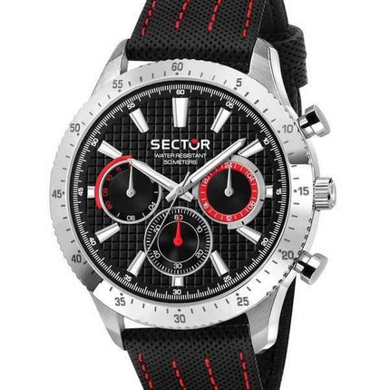 Orologio da uomo Sector 270 multifunzione cinturino in pelle quadrante nero quarzo R3251578011