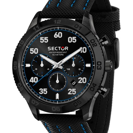 Sector 270 multifunzione cinturino in pelle quadrante nero al quarzo R3251578013 orologio da uomo