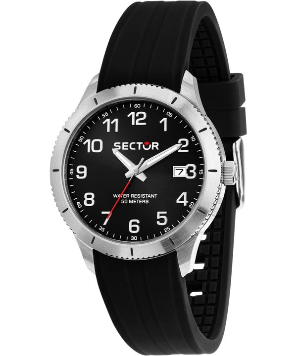 Orologio da uomo Sector 270 con cinturino in silicone e quadrante nero al quarzo R3251578014